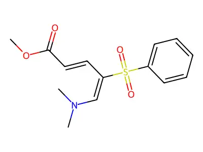 Methyl 4-(benzenesulfonyl)-5-(dimethylamino)penta-2,4-dienoate structure