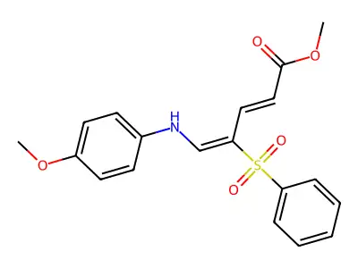 Methyl 4-(benzenesulfonyl)-5-(4-methoxyanilino)penta-2,4-dienoate structure