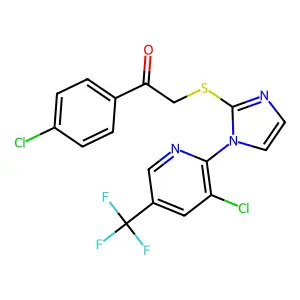 1-(4-chlorophenyl)-2-({1-[3-chloro-5-(trifluoromethyl)-2-pyridinyl]-1H-imidazol-2-yl}sulfanyl)-1-ethanone structure