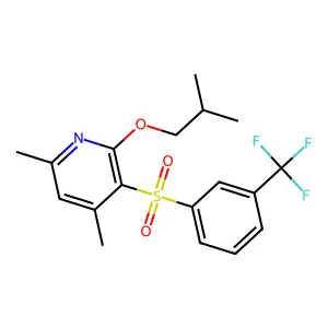 2-Isobutoxy-4,6-dimethyl-3-pyridinyl 3-(trifluoromethyl)phenyl sulfone structure