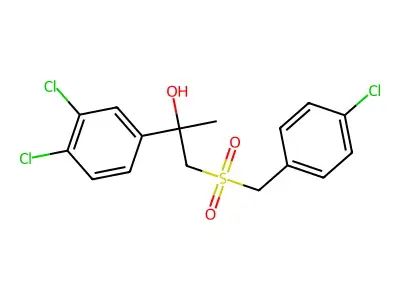 1-[(4-Chlorobenzyl)sulfonyl]-2-(3,4-dichlorophenyl)-2-propanol structure