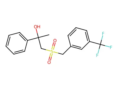 2-Phenyl-1-{[3-(trifluoromethyl)benzyl]sulfonyl}-2-propanol structure