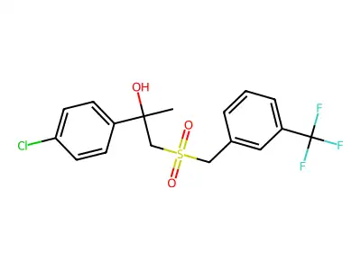 2-(4-Chlorophenyl)-1-{[3-(trifluoromethyl)benzyl]sulfonyl}-2-propanol structure