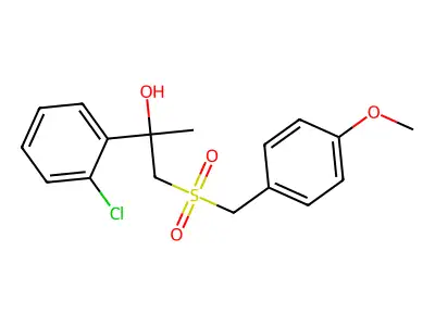 2-(2-Chlorophenyl)-1-[(4-methoxybenzyl)sulfonyl]-2-propanol structure