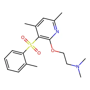 2-({4,6-dimethyl-3-[(2-methylphenyl)sulfonyl]-2-pyridinyl}oxy)-N,N-dimethyl-1-ethanamine structure