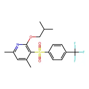 2-Isobutoxy-4,6-dimethyl-3-pyridinyl 4-(trifluoromethyl)phenyl sulfone structure