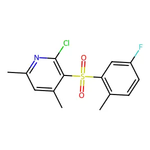2-Chloro-3-[(5-fluoro-2-methylphenyl)sulfonyl]-4,6-dimethylpyridine structure