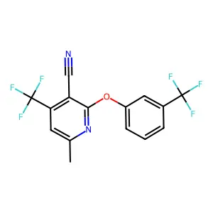 6-Methyl-4-(trifluoromethyl)-2-[3-(trifluoromethyl)phenoxy]nicotinonitrile structure