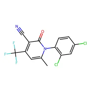 1-(2,4-dichlorophenyl)-6-methyl-2-oxo-4-(trifluoromethyl)-1,2-dihydro-3-pyridinecarbonitrile structure