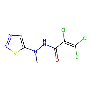 2,3,3-trichloro-N'-methyl-N'-(1,2,3-thiadiazol-5-yl)acrylohydrazide structure