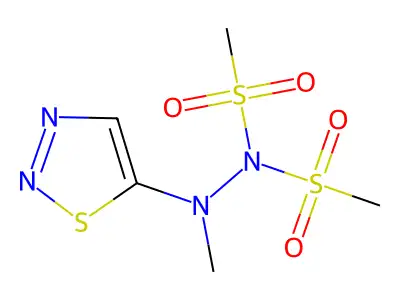 N'-methyl-N-(methylsulfonyl)-N'-(1,2,3-thiadiazol-5-yl)methanesulfonohydrazide structure