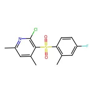2-Chloro-3-[(4-fluoro-2-methylphenyl)sulfonyl]-4,6-dimethylpyridine structure
