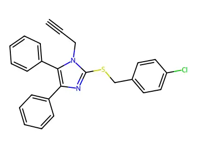 4-chlorobenzyl 4,5-diphenyl-1-(2-propynyl)-1H-imidazol-2-yl sulfide structure