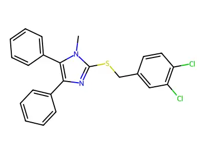 2-[(3,4-dichlorobenzyl)sulfanyl]-1-methyl-4,5-diphenyl-1H-imidazole structure