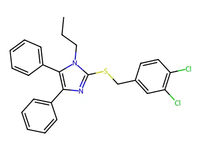 2-[(3,4-dichlorobenzyl)sulfanyl]-4,5-diphenyl-1-propyl-1H-imidazole structure