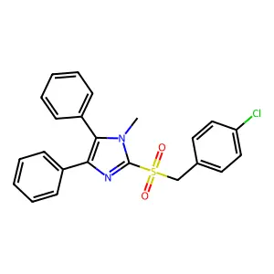 4-chlorobenzyl 1-methyl-4,5-diphenyl-1H-imidazol-2-yl sulfone structure