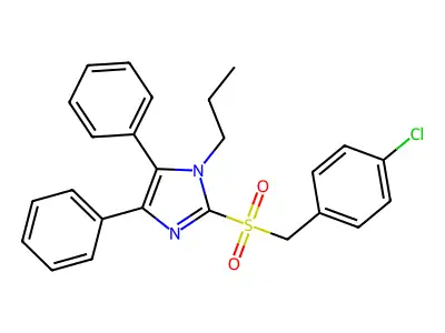 4-chlorobenzyl 4,5-diphenyl-1-propyl-1H-imidazol-2-yl sulfone structure