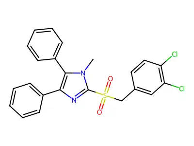 2-[(3,4-dichlorobenzyl)sulfonyl]-1-methyl-4,5-diphenyl-1H-imidazole structure