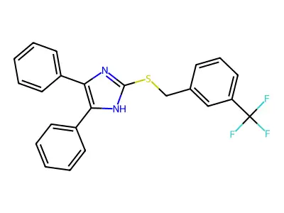 4,5-diphenyl-2-{[3-(trifluoromethyl)benzyl]sulfanyl}-1H-imidazole structure