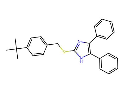 2-{[4-(tert-butyl)benzyl]sulfanyl}-4,5-diphenyl-1H-imidazole structure