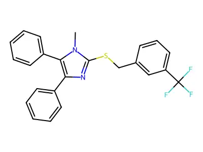 1-Methyl-4,5-diphenyl-2-[[3-(trifluoromethyl)phenyl]methylsulfanyl]imidazole structure