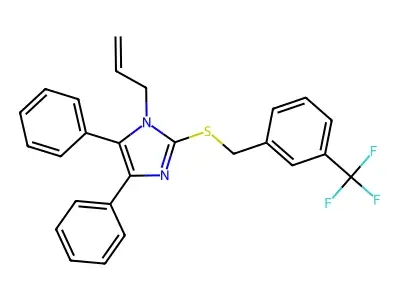 1-allyl-4,5-diphenyl-2-{[3-(trifluoromethyl)benzyl]sulfanyl}-1H-imidazole structure