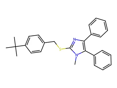 2-{[4-(tert-butyl)benzyl]sulfanyl}-1-methyl-4,5-diphenyl-1H-imidazole structure