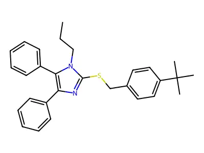 2-{[4-(tert-butyl)benzyl]sulfanyl}-4,5-diphenyl-1-propyl-1H-imidazole structure
