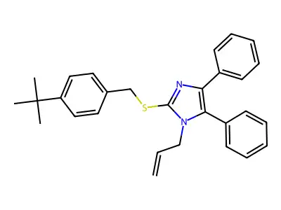 1-allyl-4,5-diphenyl-1H-imidazol-2-yl 4-(tert-butyl)benzyl sulfide structure