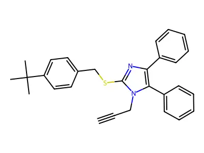 2-{[4-(tert-butyl)benzyl]sulfanyl}-4,5-diphenyl-1-(2-propynyl)-1H-imidazole structure