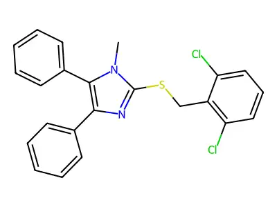 2-[(2,6-dichlorobenzyl)sulfanyl]-1-methyl-4,5-diphenyl-1H-imidazole structure