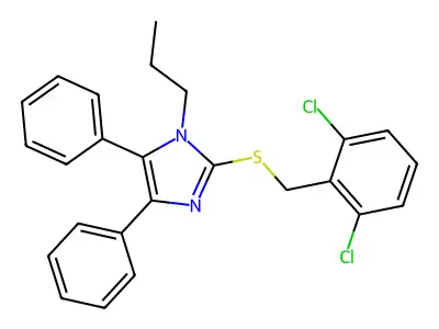 2-[(2,6-dichlorobenzyl)sulfanyl]-4,5-diphenyl-1-propyl-1H-imidazole structure
