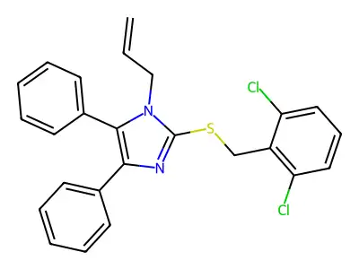 1-allyl-2-[(2,6-dichlorobenzyl)sulfanyl]-4,5-diphenyl-1H-imidazole structure