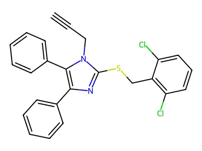 2-[(2,6-dichlorobenzyl)sulfanyl]-4,5-diphenyl-1-(2-propynyl)-1H-imidazole structure