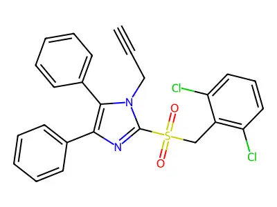 2-[(2,6-dichlorobenzyl)sulfonyl]-4,5-diphenyl-1-(2-propynyl)-1H-imidazole structure
