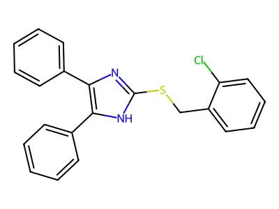 2-chlorobenzyl 4,5-diphenyl-1H-imidazol-2-yl sulfide structure