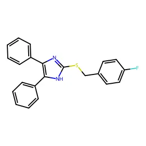 4,5-diphenyl-1H-imidazol-2-yl 4-fluorobenzyl sulfide structure