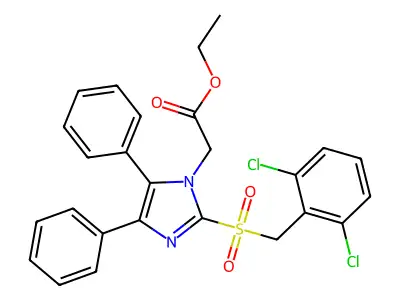 ethyl 2-{2-[(2,6-dichlorobenzyl)sulfonyl]-4,5-diphenyl-1H-imidazol-1-yl}acetate structure