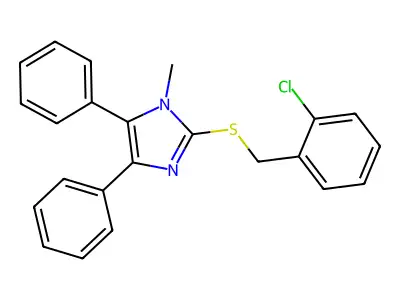 2-chlorobenzyl 1-methyl-4,5-diphenyl-1H-imidazol-2-yl sulfide structure