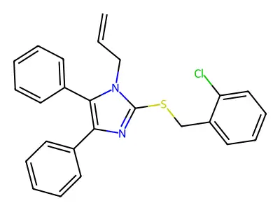 1-allyl-2-[(2-chlorobenzyl)sulfanyl]-4,5-diphenyl-1H-imidazole structure