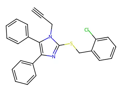 2-chlorobenzyl 4,5-diphenyl-1-(2-propynyl)-1H-imidazol-2-yl sulfide structure