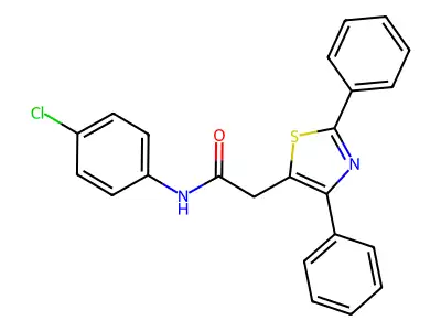 N-(4-chlorophenyl)-2-(2,4-diphenyl-1,3-thiazol-5-yl)acetamide structure