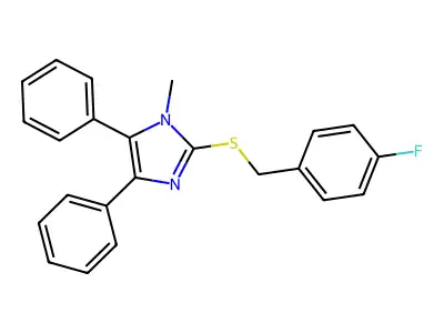 4-fluorobenzyl 1-methyl-4,5-diphenyl-1H-imidazol-2-yl sulfide structure