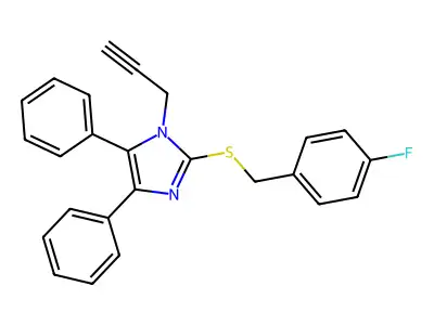 4,5-diphenyl-1-(2-propynyl)-1H-imidazol-2-yl 4-fluorobenzyl sulfide structure