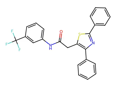2-(2,4-diphenyl-1,3-thiazol-5-yl)-N-[3-(trifluoromethyl)phenyl]acetamide structure