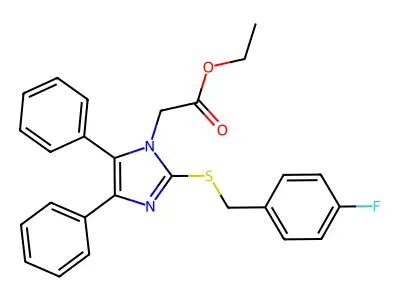 ethyl 2-{2-[(4-fluorobenzyl)sulfanyl]-4,5-diphenyl-1H-imidazol-1-yl}acetate structure