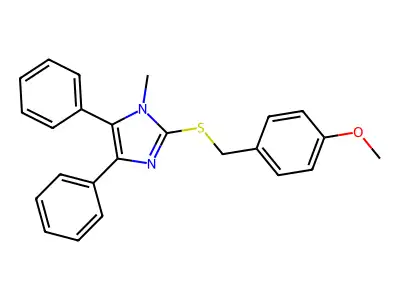 methyl 4-{[(1-methyl-4,5-diphenyl-1H-imidazol-2-yl)sulfanyl]methyl}phenyl ether structure