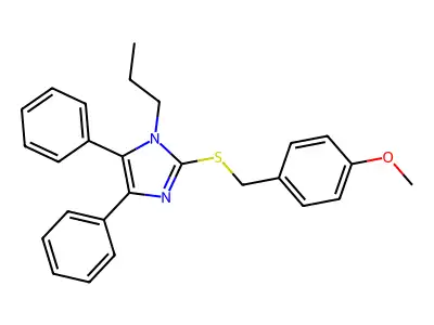 4-{[(4,5-diphenyl-1-propyl-1H-imidazol-2-yl)sulfanyl]methyl}phenyl methyl ether structure