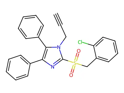 2-chlorobenzyl 4,5-diphenyl-1-(2-propynyl)-1H-imidazol-2-yl sulfone structure