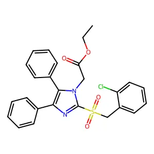 ethyl 2-{2-[(2-chlorobenzyl)sulfonyl]-4,5-diphenyl-1H-imidazol-1-yl}acetate structure